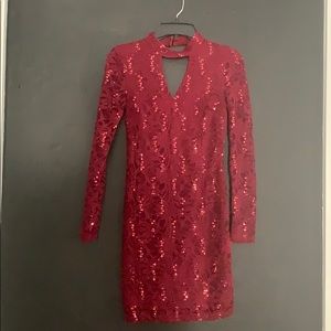 Burgundy Short Dress